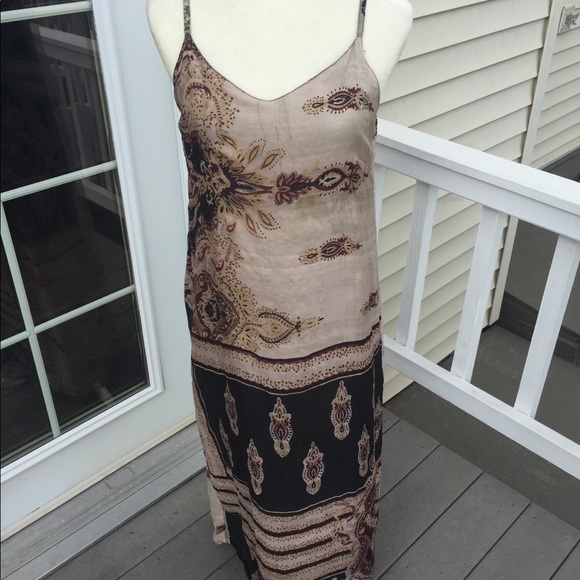 Sacred Threads Silk Maxi Dress. M/L - Picture 6 of 10